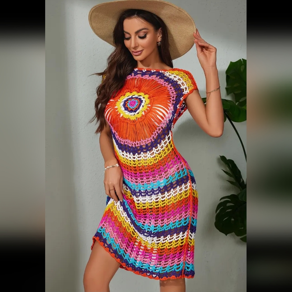 New Colorful Crochet Dress